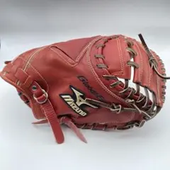 美品 ミズノ Global Elite キャッチャーミット 赤 軟式 捕手用