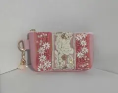 ✨インド刺繍 リボン✨ポーチ チャーム付き✨コンパクトサイズ