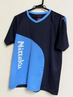 Nittaku 卓球 練習用Tシャツ ブラック×ブルー