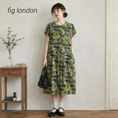 fig London★　ワンピース　総柄　ナチュラル　風景　馬車　おしゃれのサムネイル