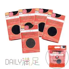 fukuske ブラックタイツ 5足入り M-L 80デニール