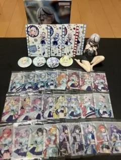 ホロライブウエハースのカード 缶バッチ ファミマプリント 沙花叉クロヱフィギュア