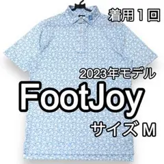 【FJ】フットジョイ　刺繍ロゴ入り　フラワープリントゴルフポロシャツ　サイズＭ