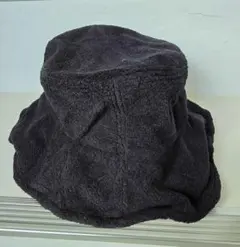 フリースバケットハット黒ワイヤー入り 男女兼用