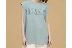 ナノユニバースbalmydaysロゴTシャツビンテージ風ブルーグリーン