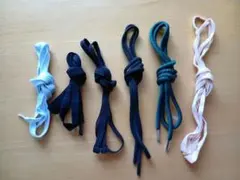 紐まとめ売り 水色・黒色・緑色・うすだいだい色