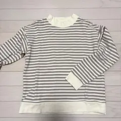 エバークローゼット モックネック ハイネック トレーナー ボーダー 150サイズ