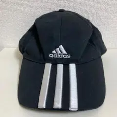 adidas アディダス 黒 3本ストライプ　キャップ　帽子　ストリート
