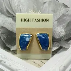 a545.Vintage 青いエナメルイヤリング美品