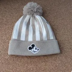 ミッキーマウス キッズストライプニット帽54cm