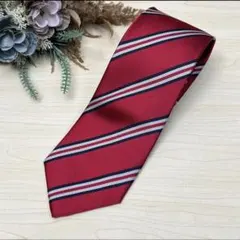 【新品未使用】赤ネクタイ ストライプ ポリエステル スーツ コスプレ