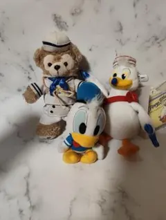 東京ディズニーシー ぬいぐるみバッジ 4点セット ダッフィー／ティッピーブルー／