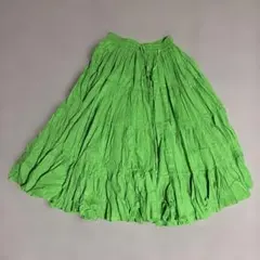 フレアロングスカート 緑