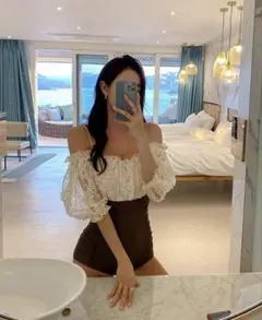 オフショルダー ワンピース水着