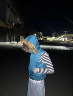 00sY2K ファー付きダウンジャケット 平成 ギャル男 光沢 短丈 opium