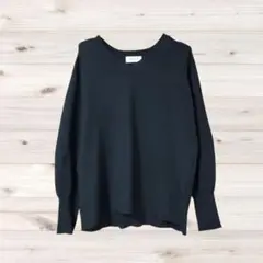 A1916 OPAQUE.CLIP ニット セーター 長袖(M) 黒 無地のサムネイル