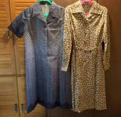 昭和レトロワンピース⑨ ハンドメイド　リメイク素材　古布