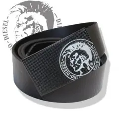 新品★DIESEL メンズ レザー ベルト 牛革 本革 95 ブラック