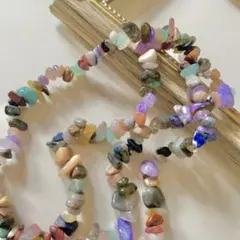 １連　天然石　さざれ　ビーズ