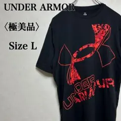 【美品】アンダーアーマー ビッグロゴプリント プラティクスシャツ Lサイズ
