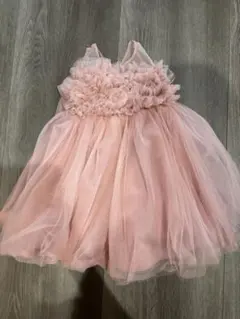 ピンク フリル リボン付きドレス