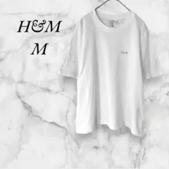 エイチアンドエム/M ホワイト トップス Tシャツ コットン シンプル 着回し