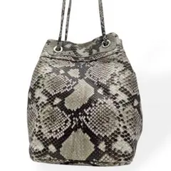 未使用級　MARCO MASI　マルコマージ　ドローストリングバッグ　パイソン調