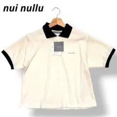 新品✨nui nullu メタルプレートリンガークロップドワッフルポロシャツ Fのサムネイル