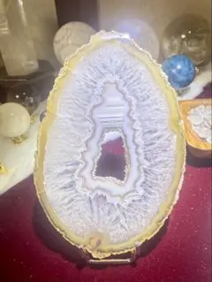 瑪瑙スライス135mm❗️台座付 Select by Amulet〜天然石〜