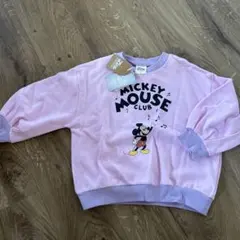 【ミッキー】110 新品未使用　lics リックス　トレーナー　紫×ピンク