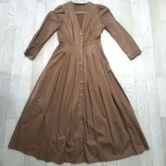 ZARA WOMAN ブラウン 長袖ロングワンピース XS