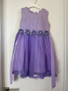 パープルレースドレス 130cm 発表会 結婚式 フォーマル