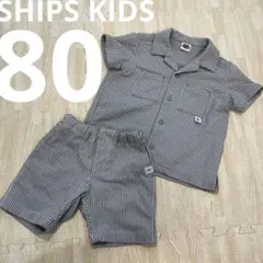 ストライプ柄 半袖シャツとショートパンツセット