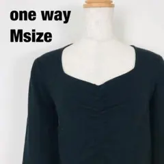 one way ワンウェイ フロントギャザー 長袖 ニット 　D1