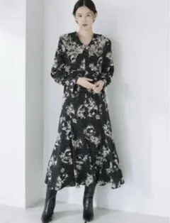 スナイデルsnidelビッグエンブロイダリーカラープリントワンピース S