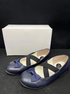 美品　エニィファム　フォーマルシューズ　紺　21センチ