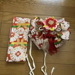 七五三 髪飾り 花柄 赤