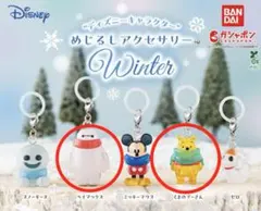 ディズニー ガチャ めじるしアクセサリー Winter プーさん ベイマックス