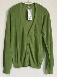 新品＊ユニクロ＊ライトVネックカーディガン（長袖）Green