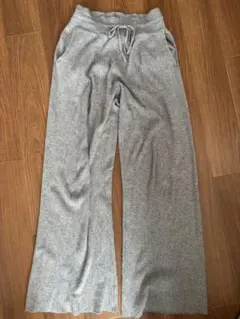 ウォッシャブルニットリブパンツ グレー Mサイズ