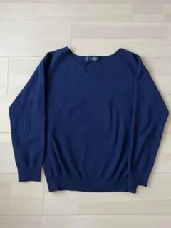 ジャスグリッティー　Vネック 長袖ニットセーター　ネイビー　M