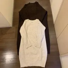 2枚セットナノユニバー長袖ニットワンピース　おまけ付き