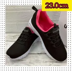 【23.0cm】★新品 レディーススニーカー☆ スリッポン メッシュ エアー 黒