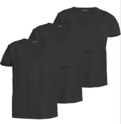 3L ブラック インナーシャツ メンズ 夏 吸汗速乾 接触冷感 3枚組 Vネック