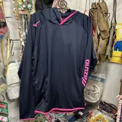 Mizuno フード付きウェア L ネイビー/ピンク