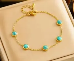 上位人気 サージカルステンレス ブレスレット ターコイズゴールド