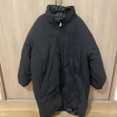 ブラック ダウンジャケット ロング丈
