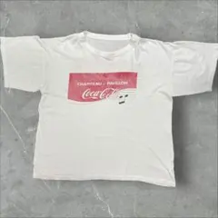 レア パターン ユーロ コカコーラ フランス語Tシャツ 白 XL 短丈 企業