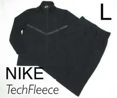 L 黒 ブラック ナイキ テックフリース ジャケット スカート セット