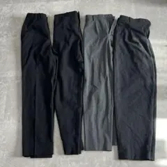 ユニクロ　感動パンツ他　ズボン　黒　グレー　ダークグレー4点セット